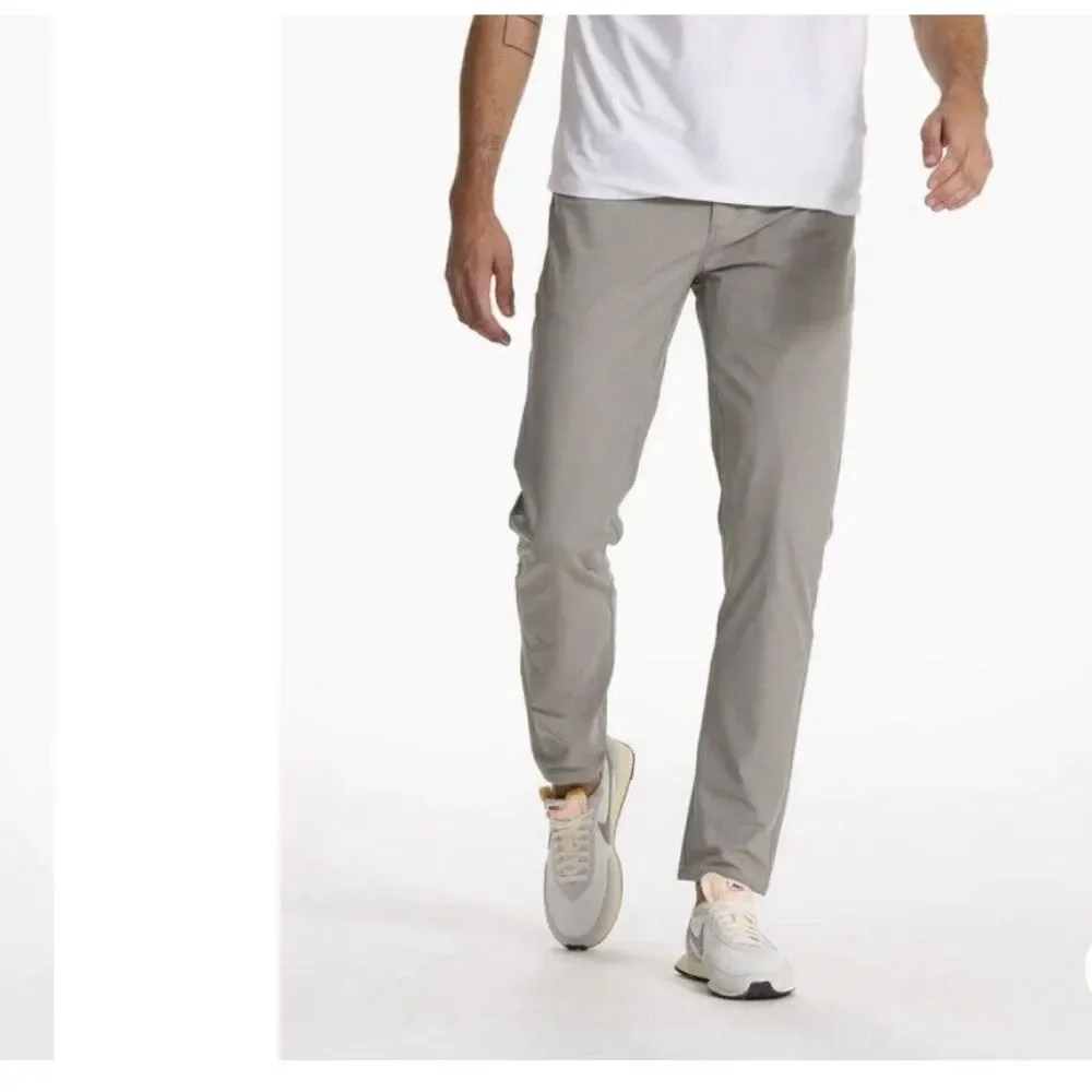 Vuori Men's Meta Pant‎ (V430) Zip Pocket Tapered Leg Driftwood Size 28
